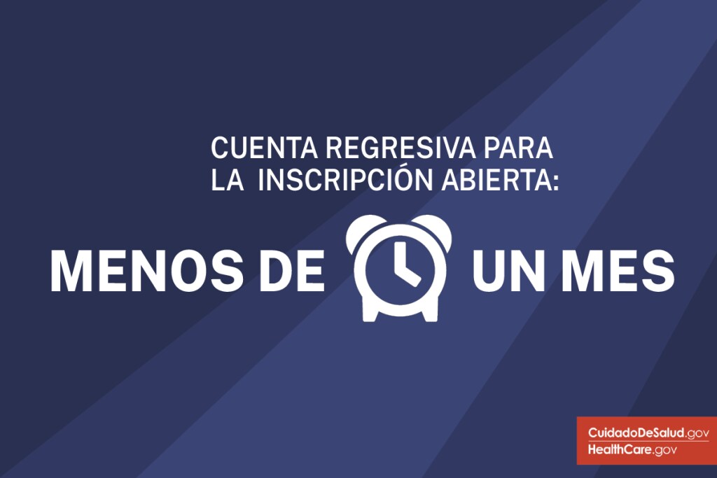 {Cuenta regresiva de inscripción abierta: menos de un mes} Imagen: {Reloj de cuenta regresiva para la inscripción abierta de 2020"}