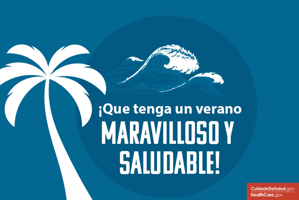 Palmera y tabla de surf Imagen: Que tenga un excelente verano con mucha salud
