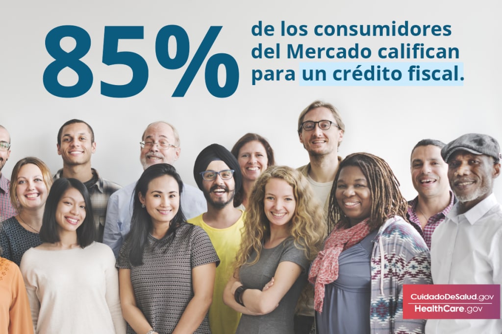 {Vea si califica para ahorros de crédito tributario en costos de seguro médico} Imagen: {Grupo de personas que ahorran en costos de seguro médico con crédito tributario}