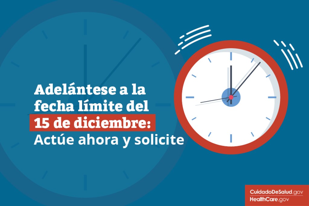 {Superar la fecha límite del 15 de diciembre} Imagen: {Reloj marcando la fecha límite de inscripción abierta de 2020}