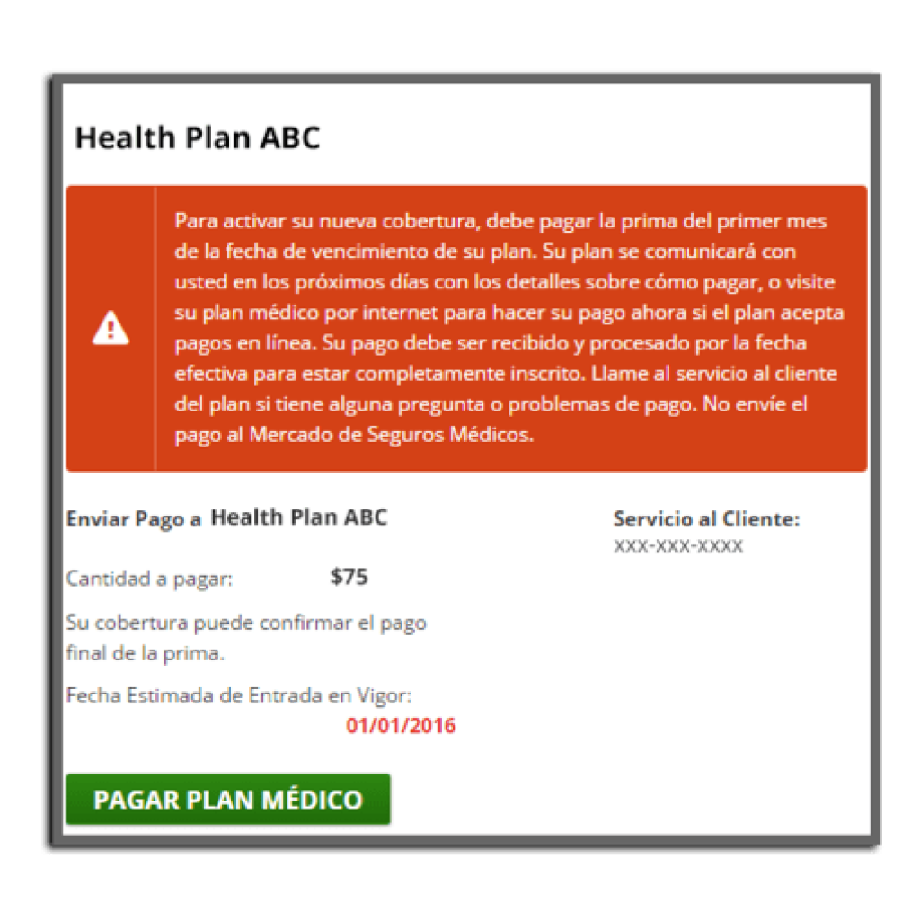 Captura de pantalla de Enroll-To-Do-List que muestra el botón "Pagar por su plan de salud". Captura de pantalla de Enroll-To-Do-List que muestra el botón "Pagar por su plan de salud".