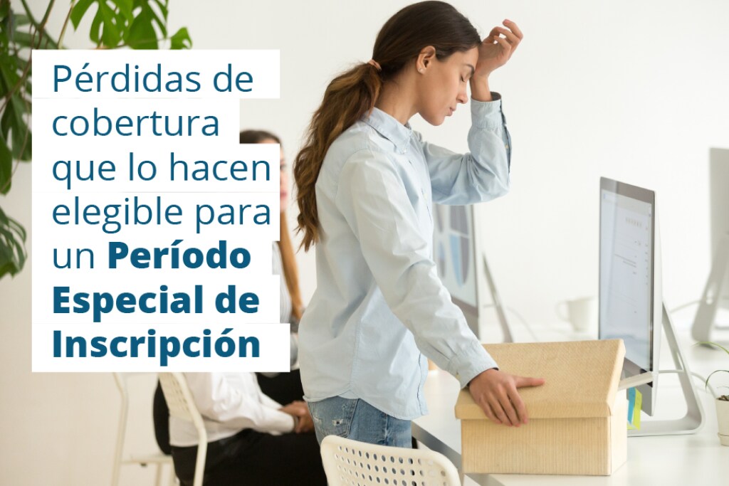{Pérdidas de cobertura que califican para Períodos Especiales de Inscripción} Imagen: {Mujer frustrada por la pérdida del seguro médico}