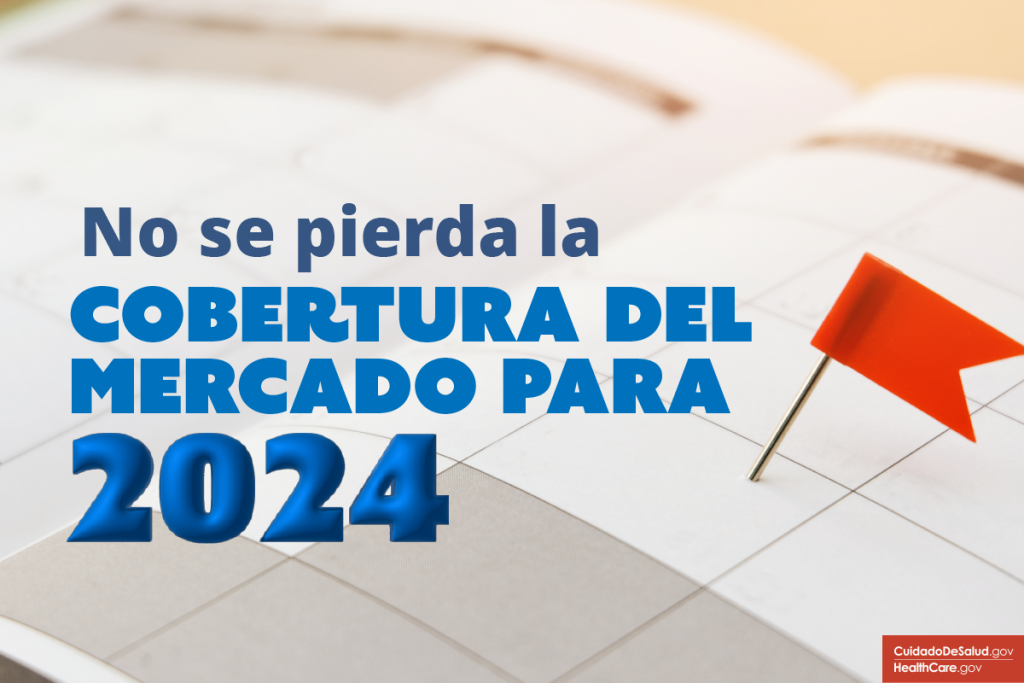 Un calendario con un pin de bandera con el texto en la parte superior "No se pierda la cobertura del Mercado 2024"