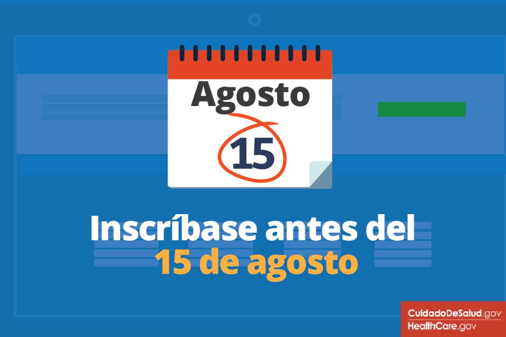 Fecha límite del 15 de agosto encerrada en un círculo en el calendario Imagen: Inscripción hasta el 15 de agosto