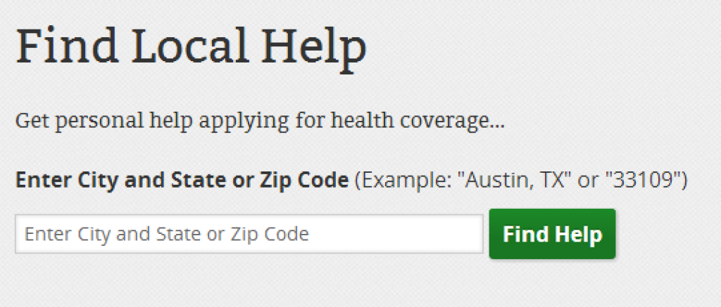 Encuentre ayuda local: obtenga ayuda personal para solicitar cobertura de salud.