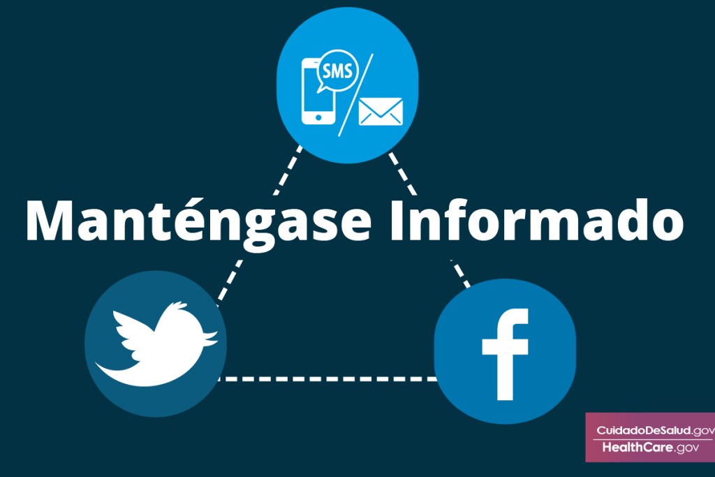 {Obtenga información actualizada del seguro de salud con correo electrónico, mensaje de texto, redes sociales} Imagen: {Manténgase conectado para obtener información sobre seguros de salud}