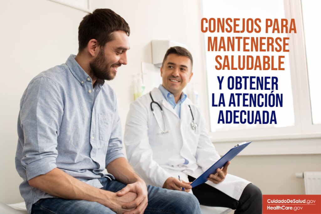 Joven se reúne con el doctor Imagen: {Consejos para mantenerse saludable y recibir la atención adecuada}