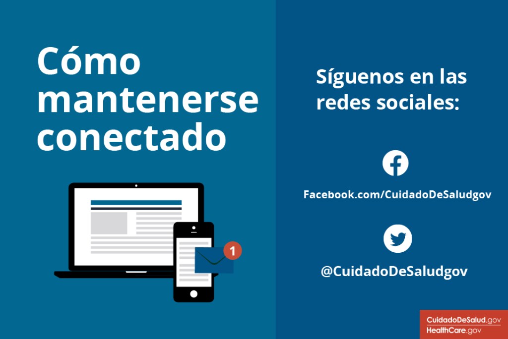 como-mantenerse-conectado Logotipos para Facebook, Twitter y una campana que representa alertas que muestran las formas de conectarse con el Mercado