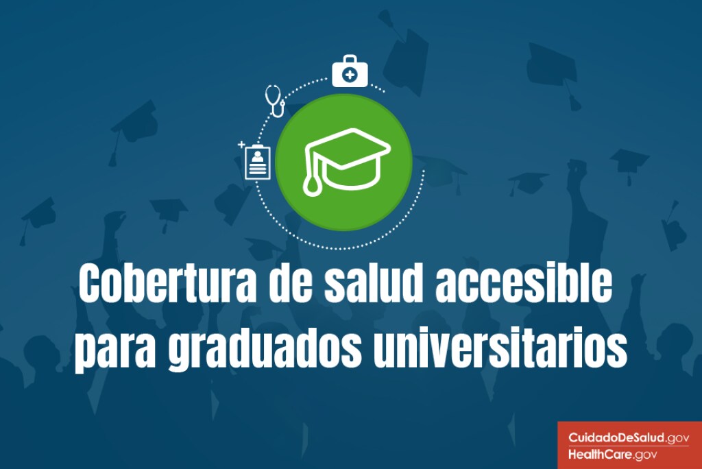 Birrete de graduación y estetoscopio Imagen: cobertura de salud accesible para graduados universitarios